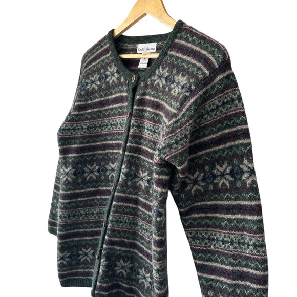 Croft & Barrow Fair Isle Gray Cardigan Sweater, Medium - Picture 4 of 9